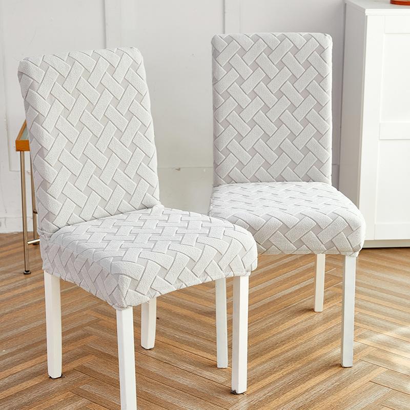 1 Piece Chair Cover for Dining Room Stretch Jacquard Dining Chair Cover Slipcover Elastic Spandex Kitchen Chair Cover