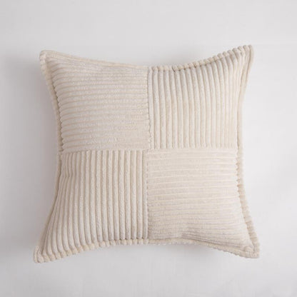 45X45Cm Solid Stripe Cross Embroidery Wide Edge Corduroy Square Cushion Sofa Throw Pillow Single Pillow Case