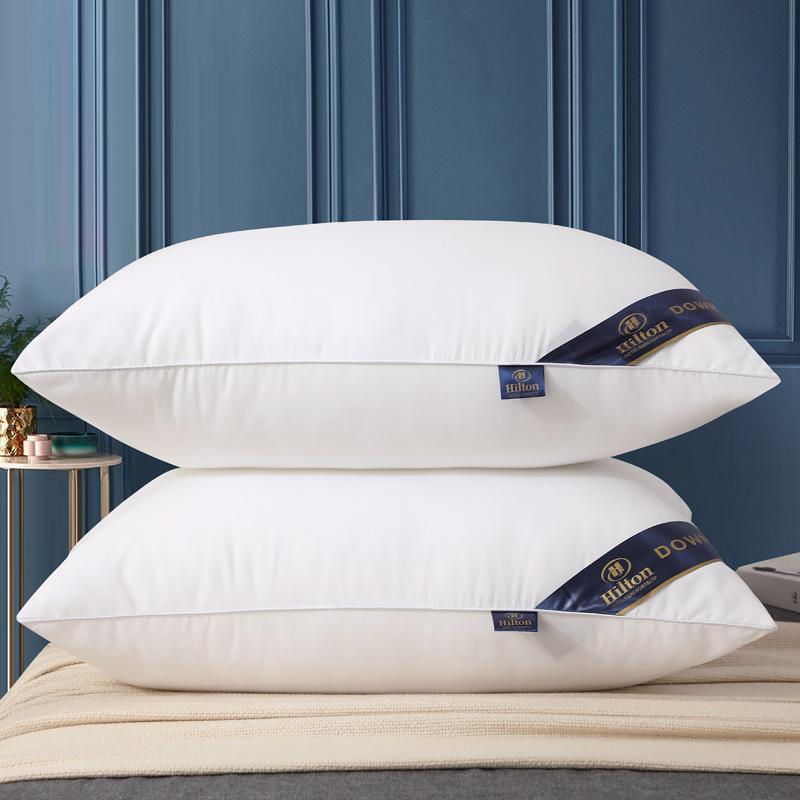 100% Cotton Hilton Solid Color Home Pillow Manufacturers Direct Pillow 5star Hotel Pillow Core Vacuum Compression Packaging