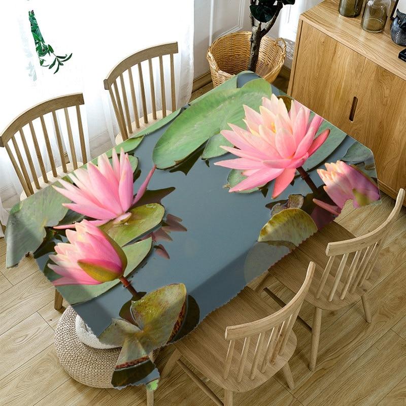 3D Tablecloth Flower Pattern Dustproof Dining Table Table Cloth Wedding Holiday Polyester Table Cover Mantel Mesa