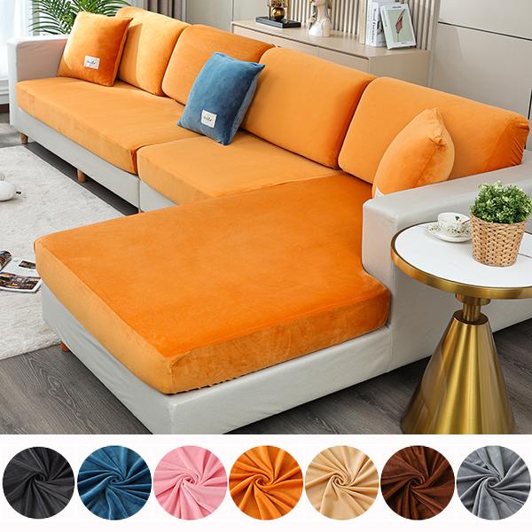 Velvet Sofa Seat Covers for Living Room Plush Cushion Cover Thick Jacquard  Slipcover Funiture Protector Pillow Case Backrest Cover