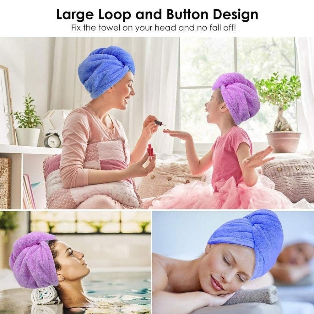 Hair Towel Wrap Fast Dry Hair Towel Super Absorbent Microfiber Coral Velvet Hair Drying Towel Quick Dry Hair Turban