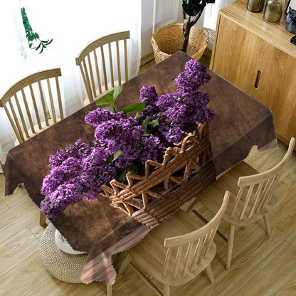 3D Tablecloth Flower Pattern Dustproof Dining Table Table Cloth Wedding Holiday Polyester Table Cover Mantel Mesa