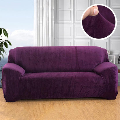 Velvet Plush Thicken Sofa Cover All-inclusive Elastic Sectional Couch Cover for Living Room Chaise Longue L Shaped Corner Covers