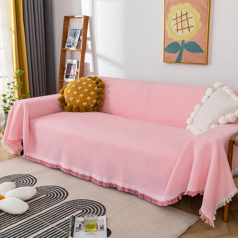 Sofa Towel Throw Blanket Solid Color Knitting Sofa Covers Blanket Plaid Towel Slipcovers Protect Cover Home Decor