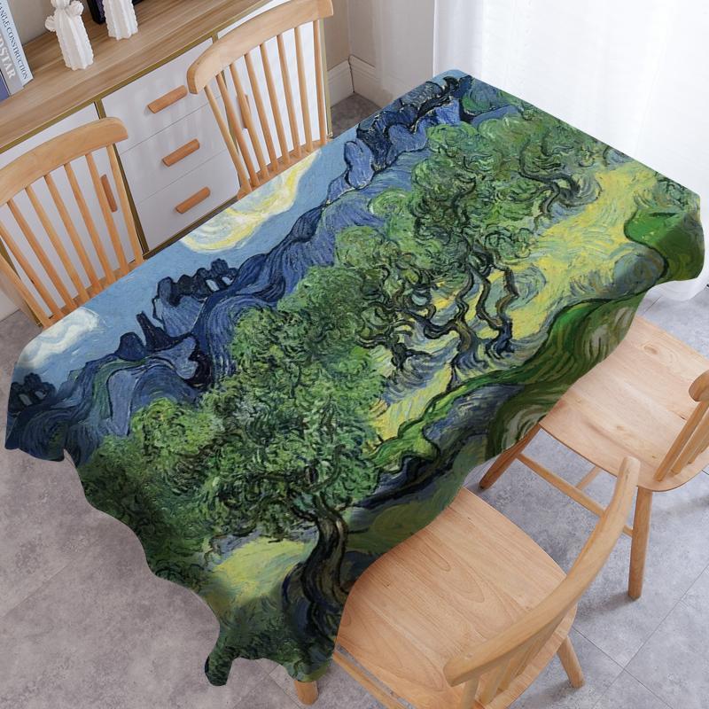 Van Gogh Oil Painting Waterproof Coffee Table Table Cover Rectangular Tablecloths Party Decoration Table Cloth Manteles