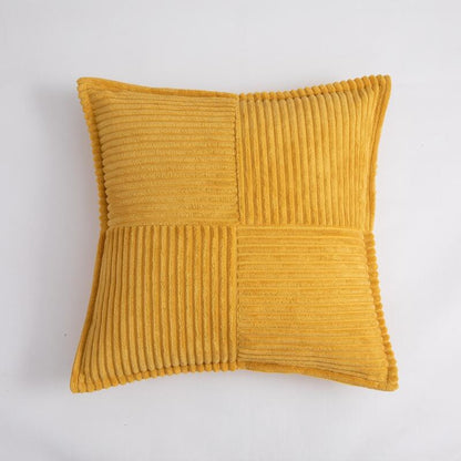 45X45Cm Solid Stripe Cross Embroidery Wide Edge Corduroy Square Cushion Sofa Throw Pillow Single Pillow Case