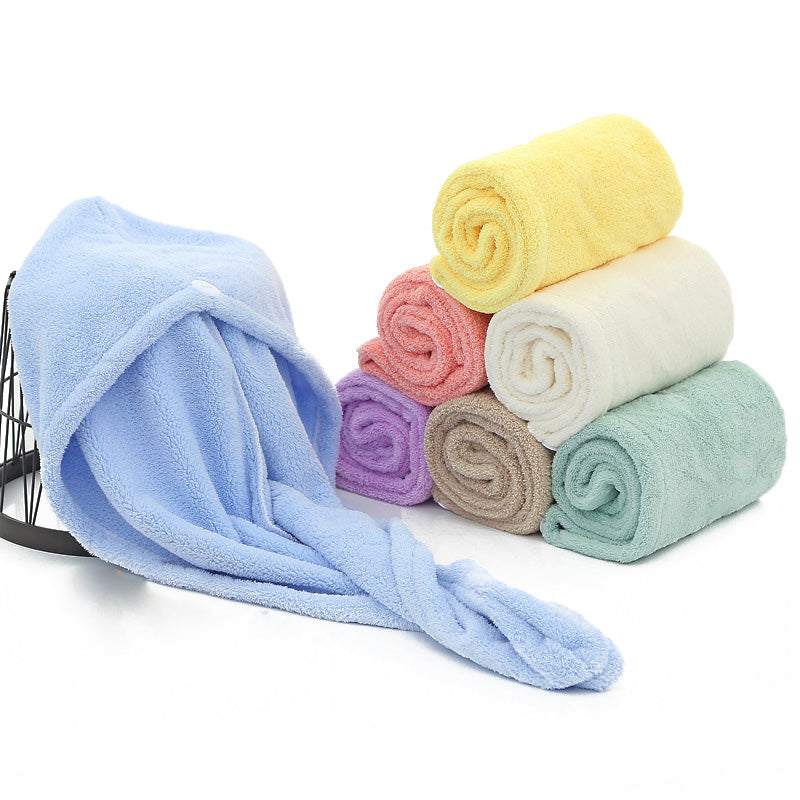 Hair Towel Wrap Fast Dry Hair Towel Super Absorbent Microfiber Coral Velvet Hair Drying Towel Quick Dry Hair Turban