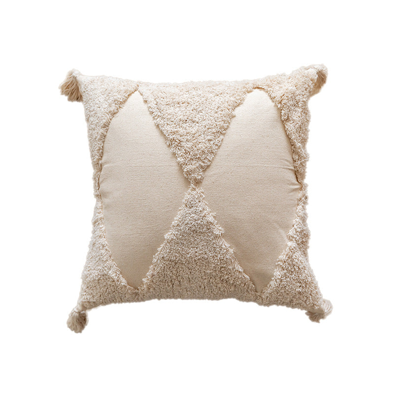 45X45Cm Single Pillowcase Without Pillow Core Bohemian Tufted Tassel Pillowcase Diamond Cushion Cover Nordic Rectangular Sofa Waist Pillow
