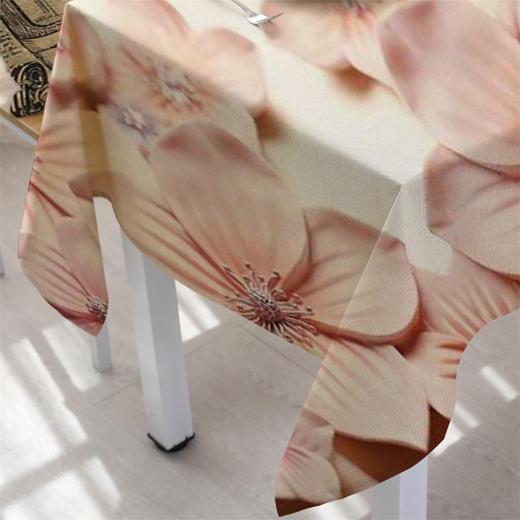 Primeval 3D Flower Table Cloth Rectangular Tea Table Cover Dining Home Decor