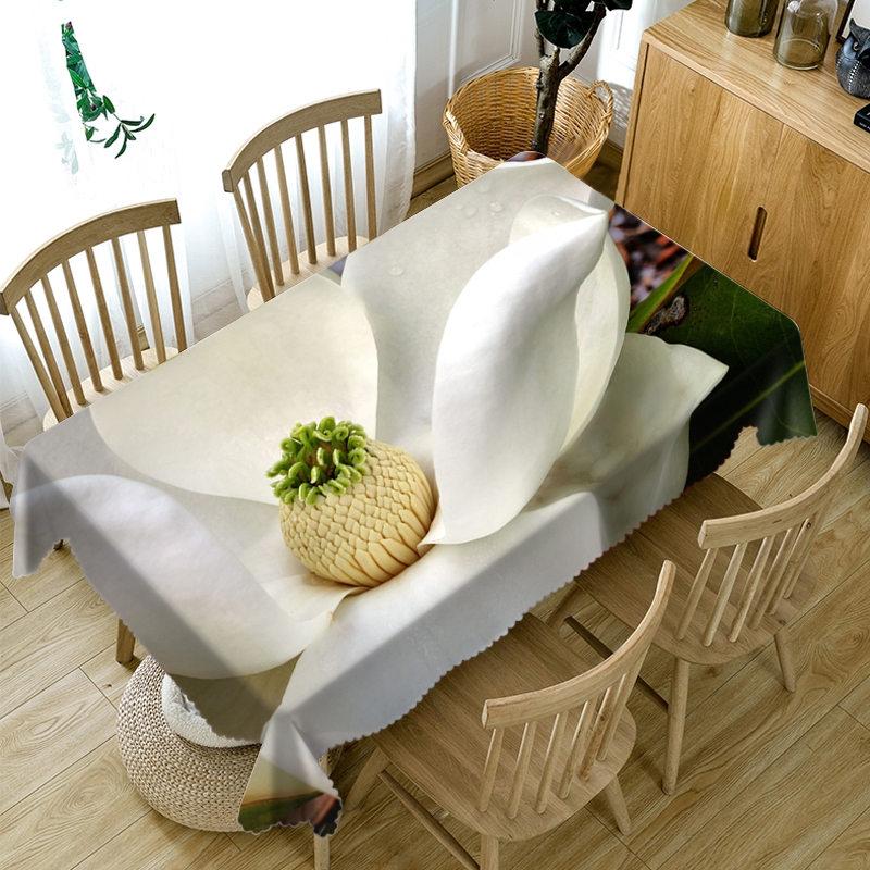 3D Tablecloth Flower Pattern Dustproof Dining Table Table Cloth Wedding Holiday Polyester Table Cover Mantel Mesa