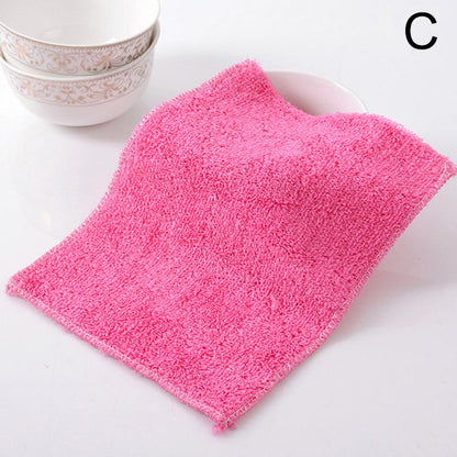 1PC Cleaning Wiping Rags Dish Cloth Double Thickness Bamboo Fiber Home Kitchen Anti-grease