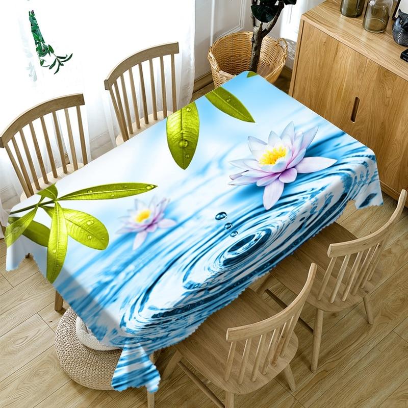 3D Tablecloth Flower Pattern Dustproof Dining Table Table Cloth Wedding Holiday Polyester Table Cover Mantel Mesa