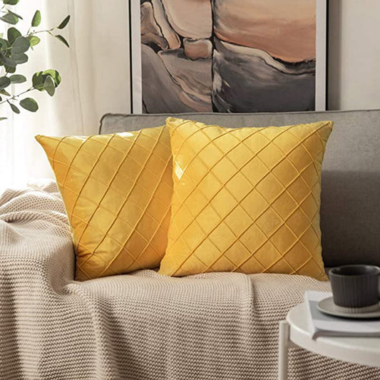 1PC Nuan Series Modern Solid Plaid Pillowcases Sofa Bed Pillow Cover Velvet Soft Cushion Cover Home Decor
