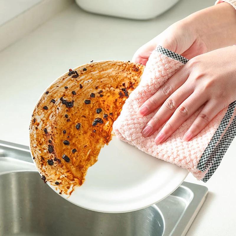 Of Household Super Absorbent Microfiber Towels, Kitchen Dish Cloths, Non-Stick Oil Washing Cloths, Tableware Cleaning And Wiping Tools