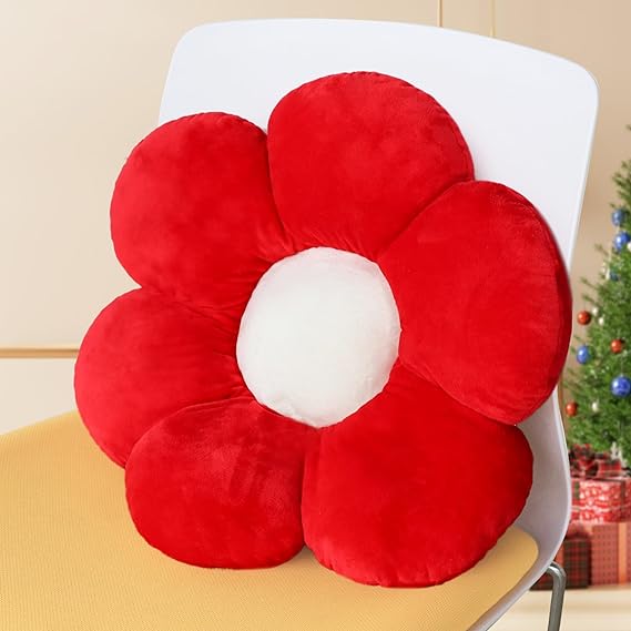 19" Flower Floor Pillow Flower Plush Seating Chair Cushion Cute Tie Dye Seating Oversized Throw Pillow Pad for Home Sofa Bed Decoration